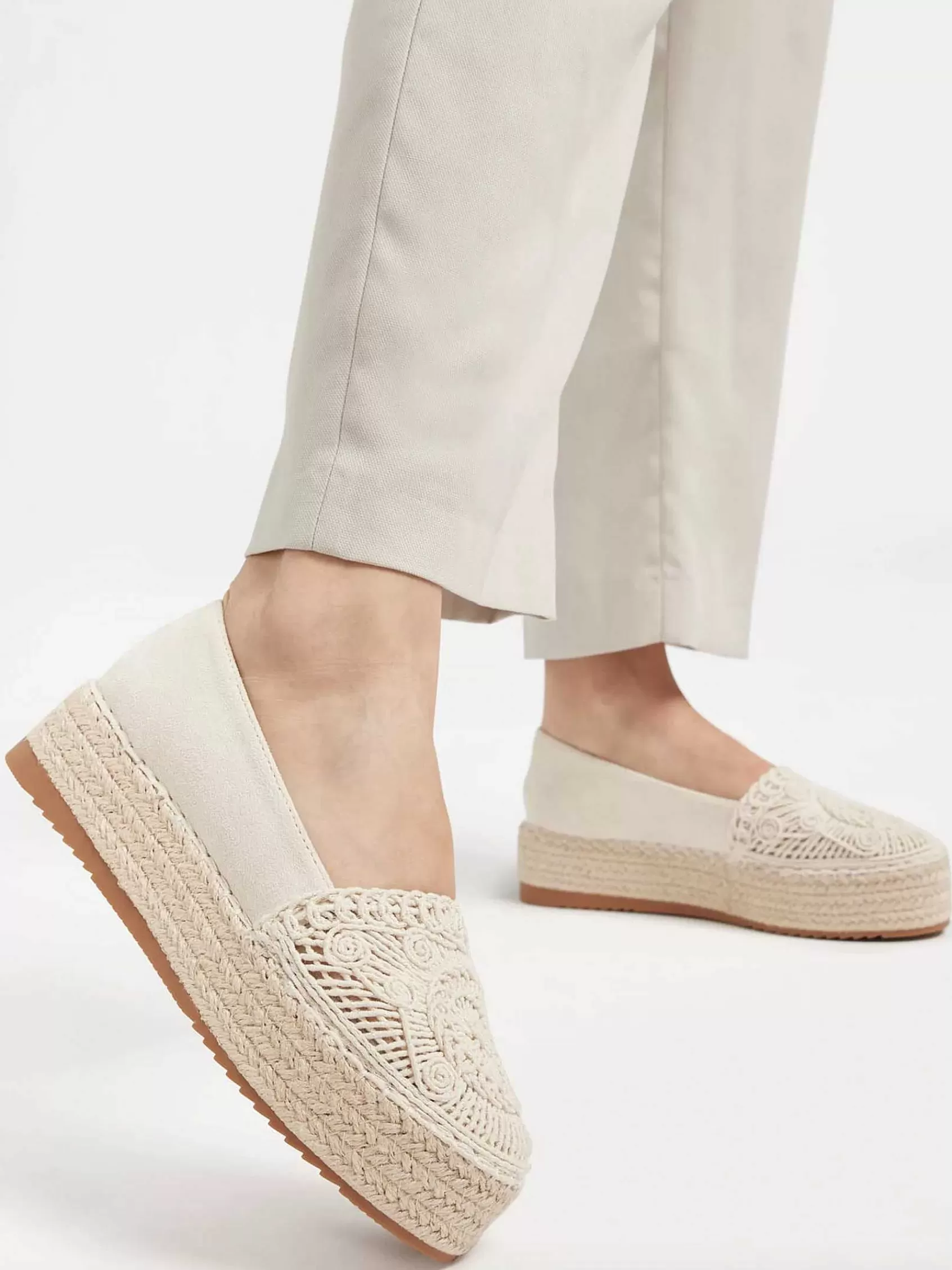 Cheap Graceland Beige Plateau-Espadrille