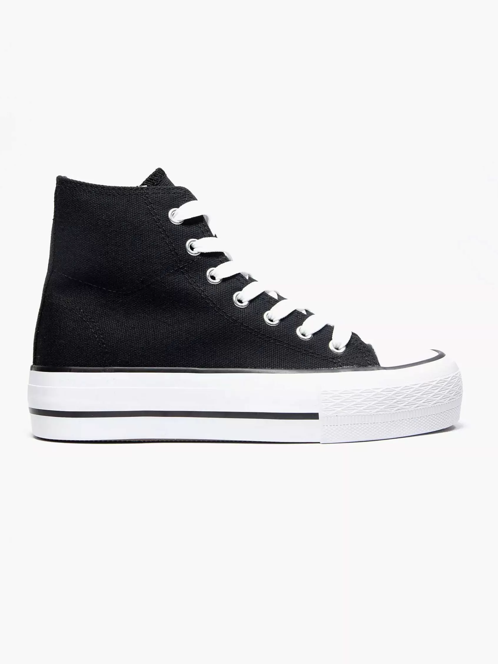 Hot Graceland Schwarzer Hoher Canvas-Sneaker